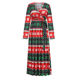 Christmas Print Wrap Dresses - Made To Order Clothing
