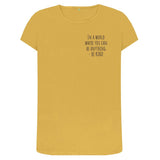 BE KIND tee - in a world where you can be anything BE KIND - Women's Ethical T-shirt - Yellow