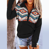 Patterned Zipper Sweater