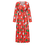 Christmas Print Wrap Dresses - Made To Order Clothing