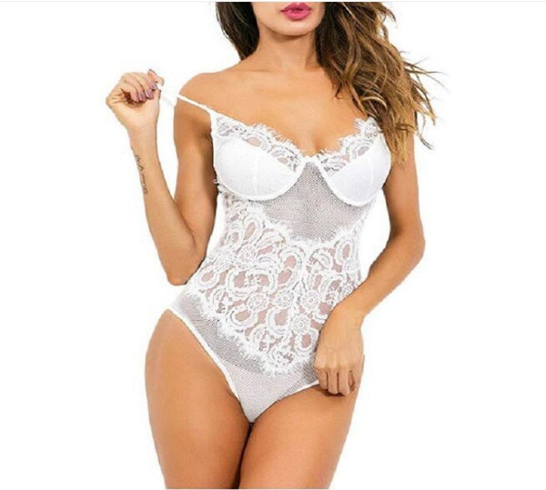 Sexy Lace Spaghetti Strap Bodysuit - Made To Order Lingerie