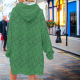Snuggly Hooded Blankie - Green Paisley (Soft + Warm)
